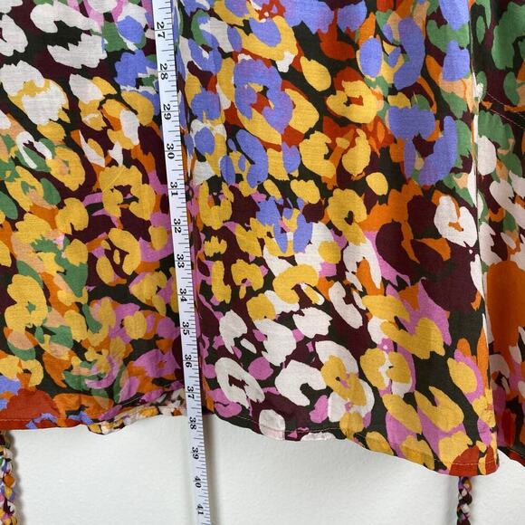 Velvet by Graham & Spencer Gracie Mini Dress Size Large Pink Yellow Burgundy - Picture 16 of 16